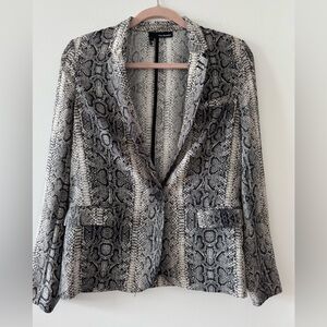 The Kooples Snakeskin Single Button Notched Collar Blazer | Size M